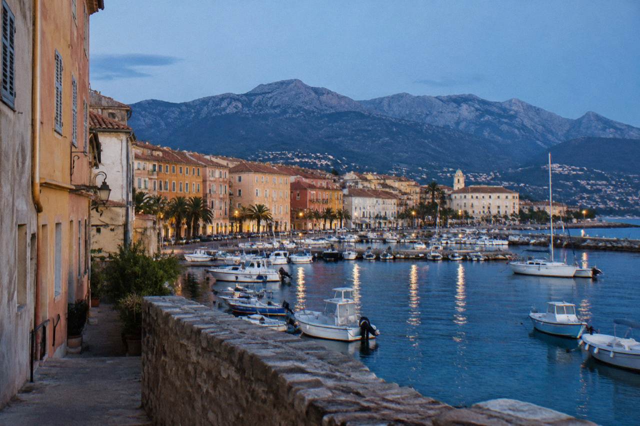The historic centre of Ajaccio with its old narrow streets and pastel town houses