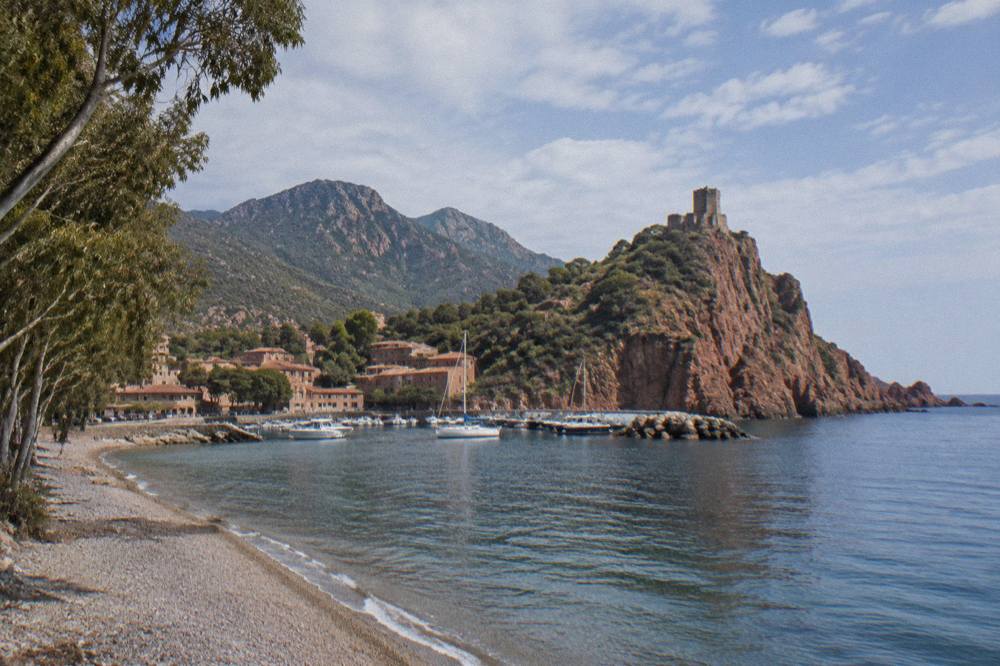 The small village of Porto at the mouth of its river gorge on the west coast of Corsica