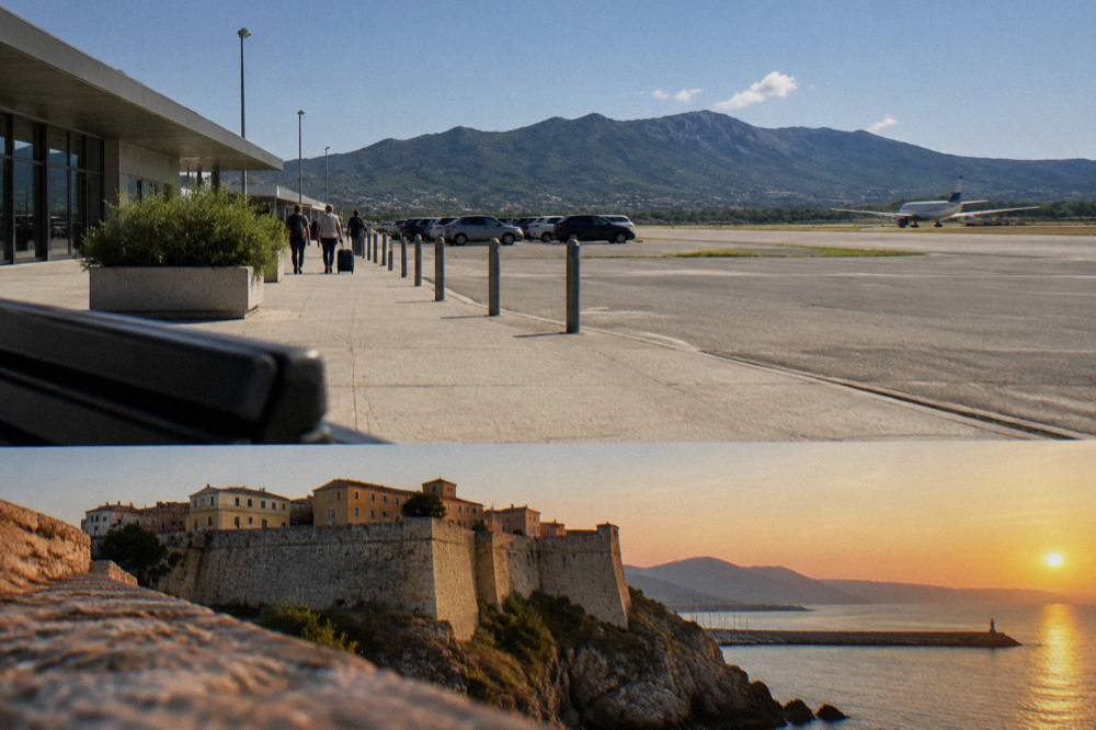 Evening light on a Genoese-style citadel wall above a harbour