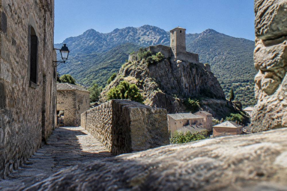 A stone alley inside the old citadel of Corte