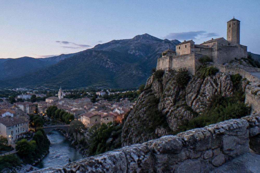 The citadel of Corte on its rocky spur above the town and river